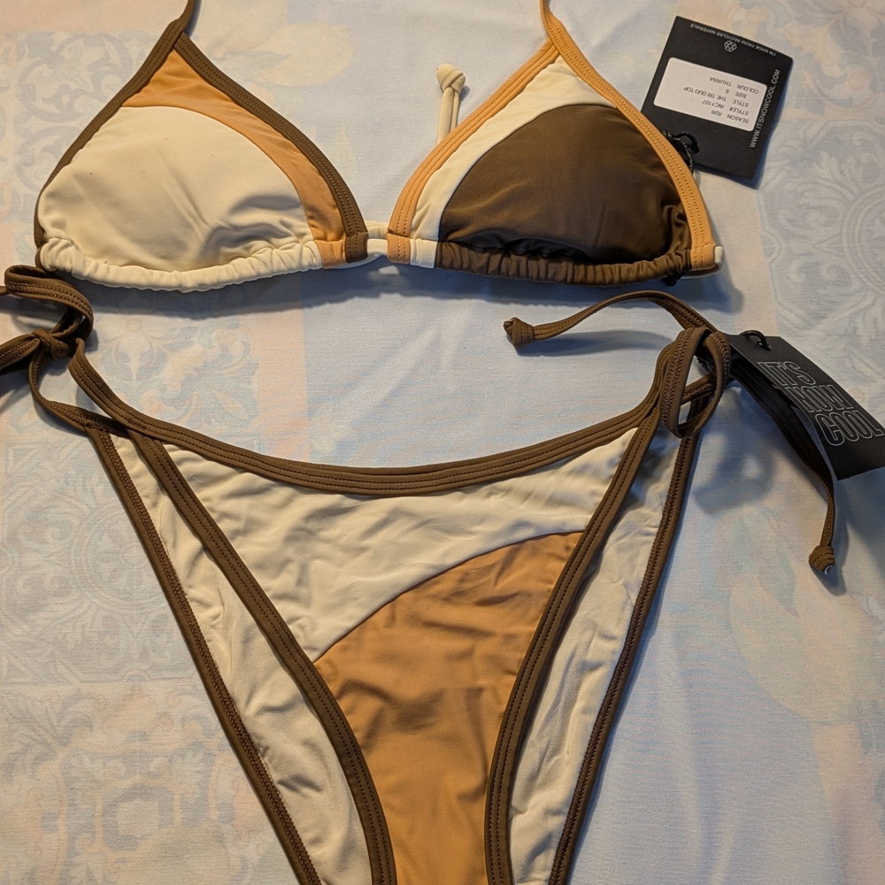 Tan and Brown Classic String Bikini